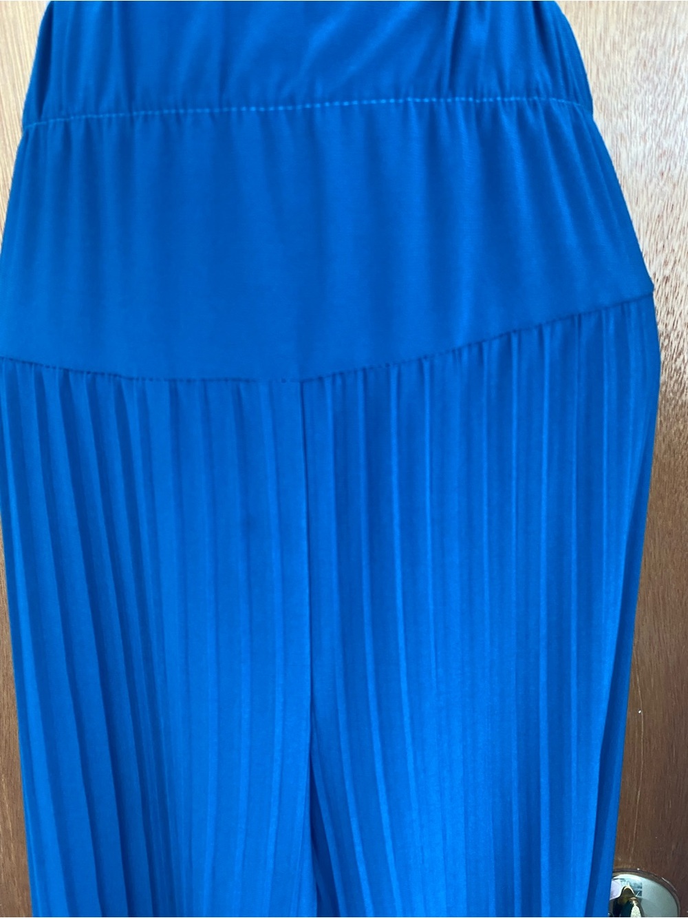 Elegant Wide-Leg Pleated Jump pant in Royal Blue